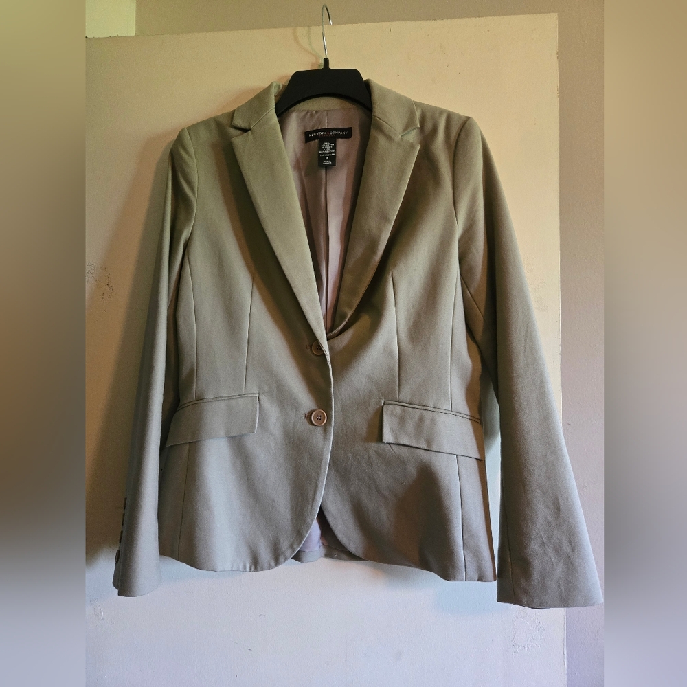 New York & Company Tan Sport Coat Classic Blazer